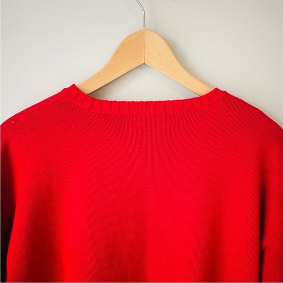Ralph Lauren Intarsia Red Crest Crew Neck Sweater RARE - Picture 7 of 8